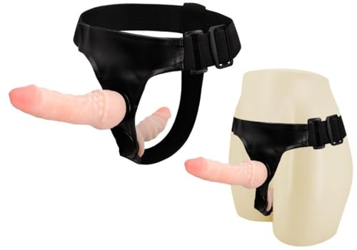 WHL Strapon Doppio con Cintura, Fallo Indossabile da donna come lesbo strap-on o per donna-uomo anale (pegging), Cinta con 2 dildo indossabili