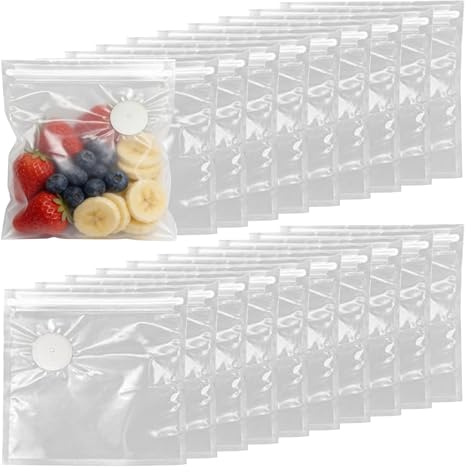 Sacchetti sottovuoto per alimenti, 20 pezzi, riutilizzabili, sacchetti sottovuoto per la conservazione degli alimenti, per la preparazione dei pasti, congelatore