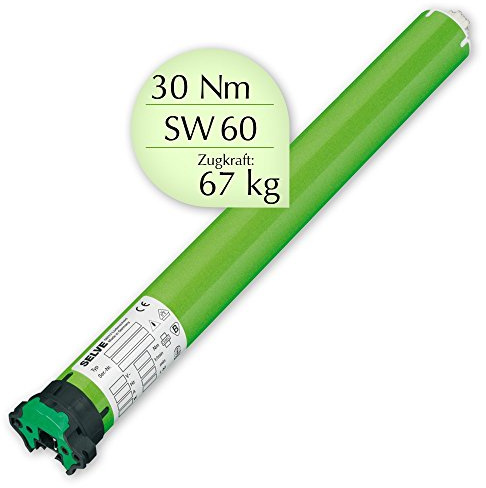 SELVE SEL Plus 2/30, Rolladenmotor mit 30 Nm und 67 kg Zugkraft zum Einbau in Rolladenwellen SW 60, inkl. Wellen-Adapter, inkl. Motorlager, inkl. 2,5 m Anschlusskabel + GRATIS EVEROXX®-Phasenprüfer