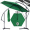 Kingsleeve® Sonnenschirm UV Schutz 80+ Ø 330 cm Groß mit Ständer Schutzhülle Windsicherung Neigbar Rund Kurbel Garten Balkon Ampelschirm Grün