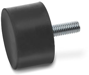 Ganter Normelemente | Anschlagpuffer - GN 352-75-50-M12-S-55 | Mit Schraube | Naturkautschuk | 2 Stück, Schwarz