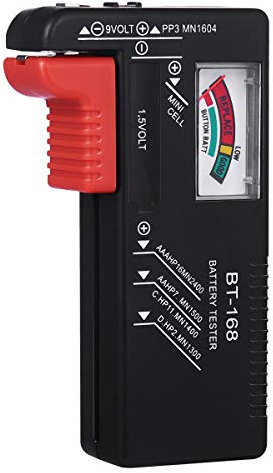 UKCOCO Comprobador de batería doméstica, probador de batería universal para AA AAA 9V 1.5V de botón (modelo: BT-168)