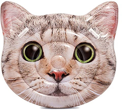 Intex 58784EU - Materassino Gonfiabile Mare Gatto, Vinile, Grigio, 137x130x23 cm