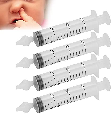 2 Set Baby Nasal Irrigator, 4 Silicone Heads, Syringe Designs, 30ml Neti Pot Sinus Rinse Bottle Nose Wash Cleaner Pressure Rinse Nasal Irrigation, with Storage Box