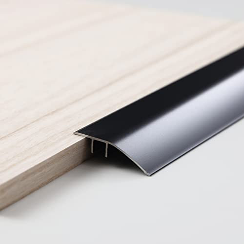 Trimold Aluminum Floor Transition Strip, Suitable for Doorways Threshold Ramp Tile Laminate Planks, Bridge the Height Between 5-12mm (0.9m x 43mm, Matte Black)