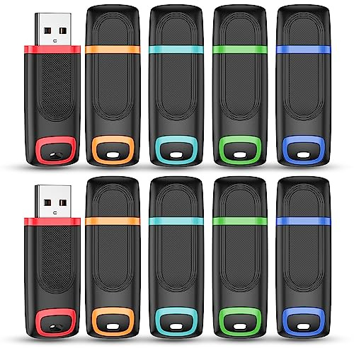 10 Stück USB Sticks 64GB, Vansuny USB Stick 64GB 10er Pack USB 2.0 64 GB Datenspeicher-Backup für PC/Desktop/Laptop/Car Audio/Spielekonsolen(Colors)