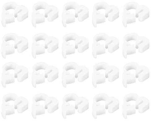 sourcing map Doppelgreifende Nylon-Schlauchschellen, 20 Stück 6,6-7mm verstellbare doppelte Schnappgriff-Kunststoffschlauchschelle für Kraftstoffleitungen und Sanitärinstallationen