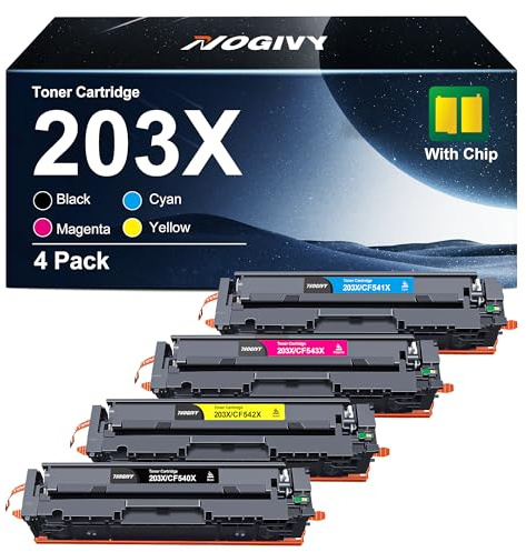 203X 203A Kompatibel für HP 203X für HP Color LaserJet Pro M281fdw Toner | Kompatibel für toner HP color laserjet pro m281fdw M281fdn M280nw M281cdw M254dw M254nw M254dn für HP 203A CF540X (4-Pack)