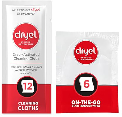 dryel At-Home Dry Cleaner Kit and Stain Remover with Rapid Refresh Technology, Gentle Laundry Care for Special Fabrics and Dry-Clean-Only Clothes, 12 Loads with On-the-Go Stain Remover