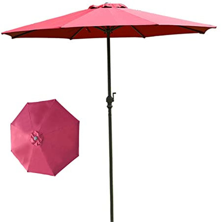 Sonnenschirm Gartenschirm, Sonnenschirm Baldachin, Sonnenschirm im Freien, Regen winddichter Regenschirm, rund, mit 8 stabilen Rippen, für Garten Patio Yard Beach Billard Tisch Sonnenschirm, Sonnensch