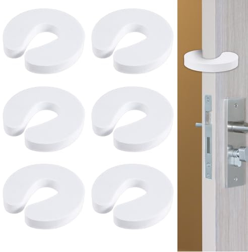 6 Pack Anti Door Slam Stopper, Door Finger Guards, White Door Silencer, Door Safety for Children, Door Stoppers for Baby Kids Finger Protection