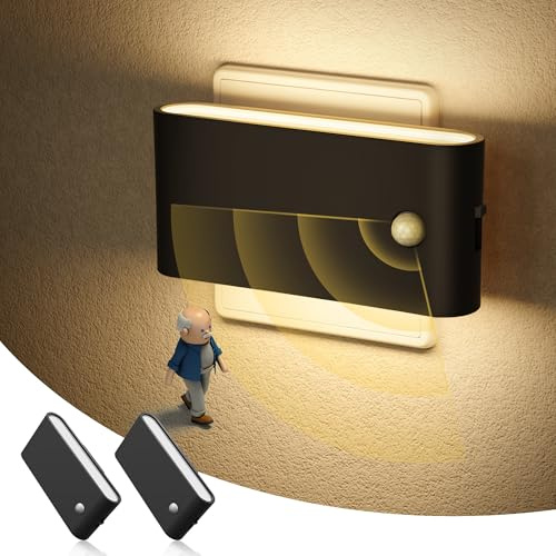JandCase Nachtlicht Steckdose mit Bewegungsmelder, 2 Stück Nachtlicht Steckdose Dimmbar, WarmWeiß, LED Nachtlichts Kinder mit Dämmerungssensor für Kinderzimmer, Treppen, Gang, Schlafzimmer, Küche | 3000K Warmweiß, 0-100LM dimmbar, ON/OFF/AUTO, Dämmerungssensor, Wandlicht-Design für Flur und Treppe