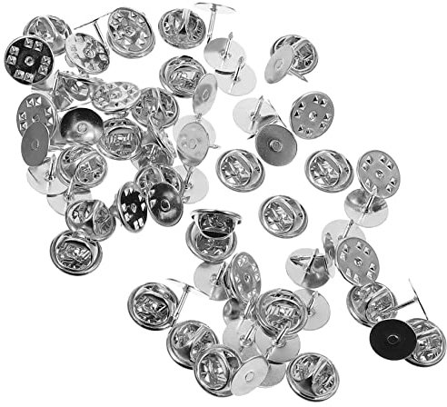 VILLFUL 50sätze Schmetterling Pin Verschlüsse Mit Sicherungsfunktion Flacher Kopf Pin Locking Back Für Broschen Anstecknadeln Kleidung Hüte Vielseitiges Diy Schmuckzubehör