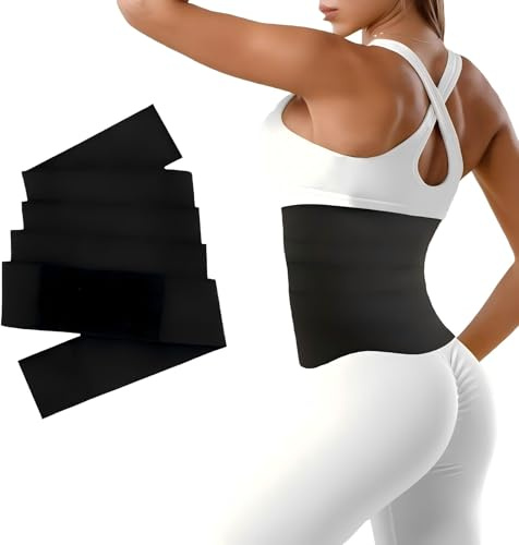 MGHLKF Taillentrainer für Damen, Bauchfett, Postpartale Bauchbandage für Bauchkontrolle, Bandage, Taillentrainer, Taillentrainer für Damen, Unterbauchfett, Schwarz, Schwarz, Einheitsgröße