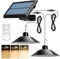 Lampes solaires pour extérieur et intérieur, lampe solaire avec télécommande, lampes suspendues LED solaires IP65, lampes solaires pour l'extérieur avec câble de 3 m, double tête, suspension solaire