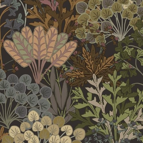 Fiula Selbstklebende Tapete Klebefolie Möbel 41CMx6M Möbelfolie Selbstklebend Blätter Botanisch Wald Braun Vinyl Dekorfolie für Wohnzimmer Schlafzimmer Wallpaper Tapeten Wald
