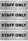 YIKIADA 4 PCS Staff Only Sign 76 x 220 mm Aluminum Warning Waterproof Reflective Self Adhesive Signal for Office Kitchen Restroom Door 4 PCS