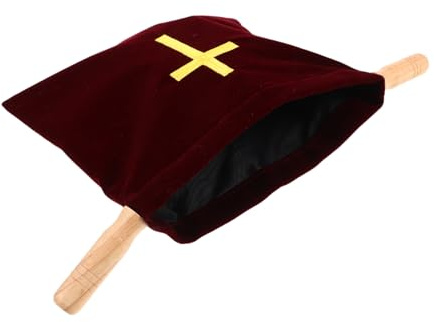 Amosfun Offrande Église avec Motif De Croix Brodé Pochette pour De Baptême Et Première Communion Pratique pour Missions Église