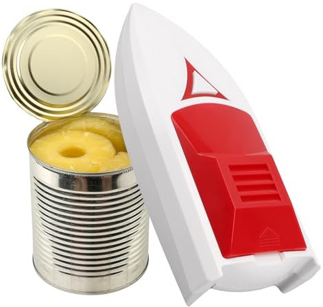 Juroupi Juroupi Electric Can Opener Edges Auto Stop Battery Operated Automatic Can Opener with Magnetic Absorption for Seniors Kitchen Outdoor (White and Red)