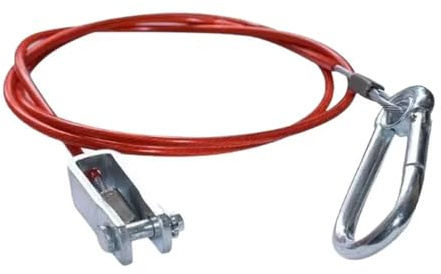 Cinta Remolque Cuerda de Seguridad for Desmontar remolques de 1 m con Clip en Forma de U y mosquetón for garantizar un Viaje Seguro. Acero Inoxidable.