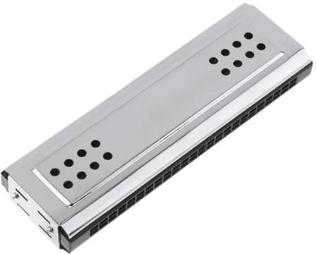 Silbernes Doppelseitiges Mundharmonika Set Für Erwachsene Mit 24 Löchern Mundharmonika Professionelles Instrument