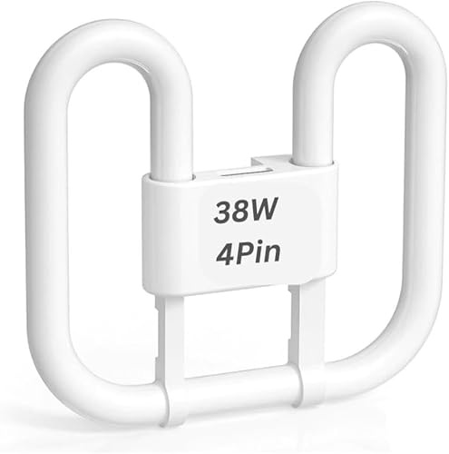 SJ essentials Lamps CFL 2D GR10q Dimmable 3500K White Frosted 2050lm 4-Pin Energy Saving DD Compact Fluorescent CC Slim Light Bulb (38, Watts, 4 Pin)