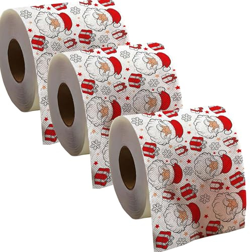 Toilettenpapier Toilettenrollen Weihnachten 2lagig mit Weihnachts-Motiv 30m Bad-Deko Advent Merry Christmas (6)