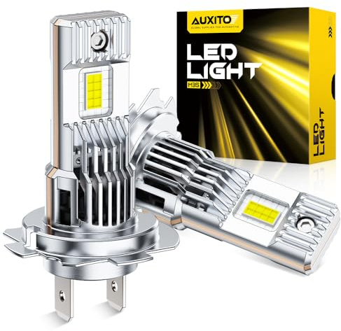 AUXITO H7 Bulb-40000 Lumen 6500K White, OEM Mini Size, Easy Plug & Play Installation, Halogen Fog Light Replacement, Error-Free CANBUS System, Pack of 2