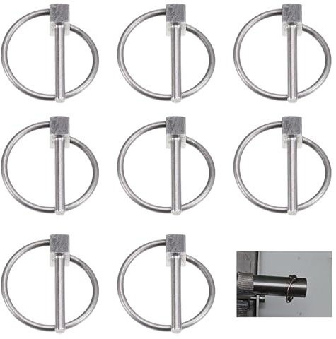 Nilioyul 8 Stück Klappsplinte 3x20mm, Klappstecker Lynch Pin Edelstahl 304 Splintbolzen Schnellspannsplinte Rastbolzen runde Sicherheitsnadeln, für Gleisfarm Boot Fahrrad Anhänger Traktor