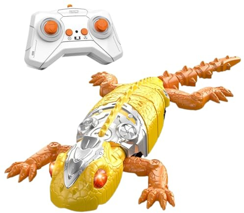 Ihdjasg Gecko Escalador de Pared - Juguete de Robot Gecko - Lagarto De Control Remoto Reptando En El Suelo Y La Pared - para Niños Niñas Fiesta en Casa Cumpleaños Navidad