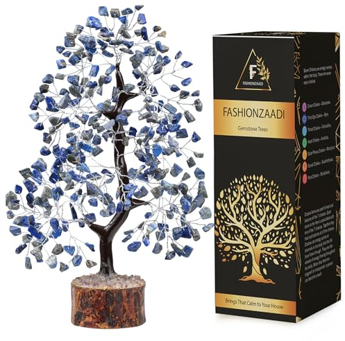 Lapislazuli-Geldkristalle und Edelsteine Baum natürliches Feng Shui dekorative Wohnaccessoires Einweihungsgeschenke neues Zuhause Geschenke für Frauen Geburtstag einzigartig-10-12 Zoll
