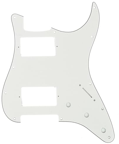 Musiclily Pro 11 Löcher HH ST Schlagbrett 2 Humbucker 3 lagig Aged White | für Fender American/Mexican Standard Strat Modern Style E-Gitarre