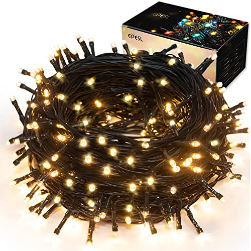Luci di Natale 35M 320 LEDs Natalizie per Interno da Esterno, Funzione di Memoria con 8 Modalità Estensibile Stringa Luce Decorazione per Alberi, Domestici, Halloween, Festa, Nozze - Bianco Caldo
