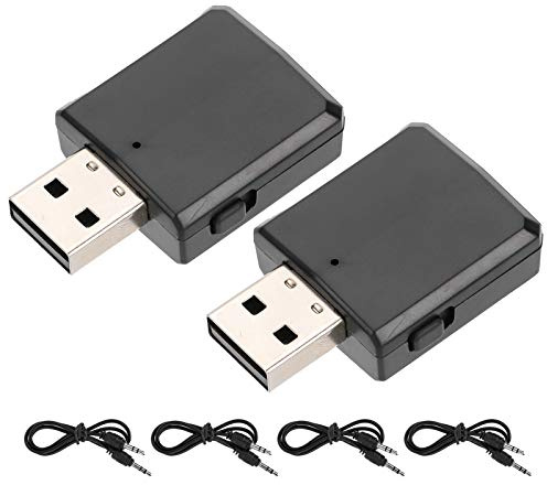 Plyisty 2 pièces récepteur émetteur Audio USB Bluetooth 5.0, Adaptateur Audio sans Fil Mini émetteur Bluetooth 2 en 1, avec câble 3,5 mm, pour PC de Voiture