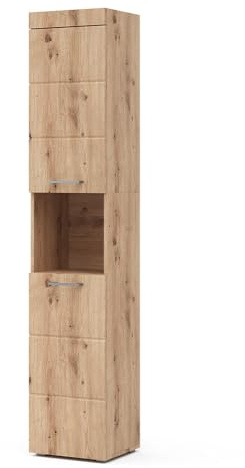Vicco Badschrank Luna, Eiche Wotan, 37 x 190 cm | zur Wandmontage, kombinierbar mit weiteren Luna Möbeln