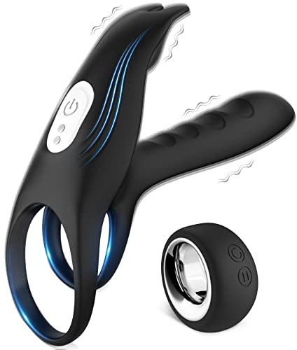 Paarvibrator Penisring für Paare Frau & Mann,3 in 1 Erotik für Sie Klitoris & G-punkt, dual Penisvibratoren für Penis und Hoden, Klitorisstimulator mit 12 vibrationsmodi, Humbuzz Sexspielzeug Schwarz