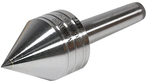 VINWOX Wood Lathe Carbide Tipped Live Center, 2MT Morse Taper Shank, 8mm Carbide Tip with 60 Degree Point
