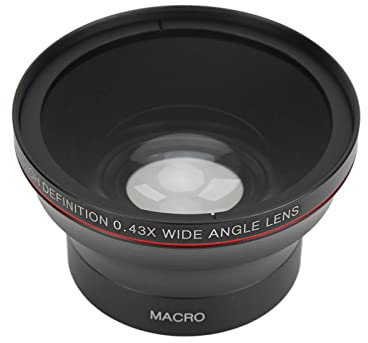 49 Mm 0,43 X HD Weitwinkel Kameraobjektiv, Professionelles Weitwinkelobjektiv mit Makroobjektiv, Kompatibel mit Allen Objektiven mit 49 Mm/2,0 Zoll Gewindekaliber