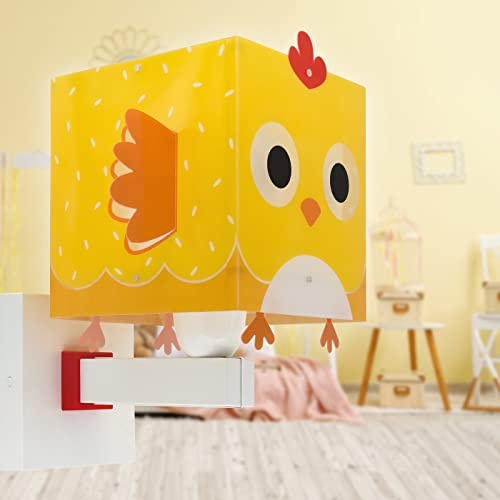 Dalber kinder Wandlampe, Kinderlampe Wandleuchte Little Chicken Henne Küken Tiere Bauernhof, 64649, E14