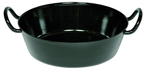 Riess, 0387-022, Schnitzelpfanne 28, CLASSIC - SCHWARZEMAILLE, Durchmesser 28 cm, Breite 32.6 cm, Höhe 10.8 cm, Inhalt 3,00 Liter, Emaille, Schwarz, Induktion …