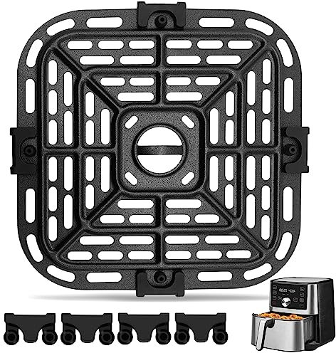 Air fryer Replacement Parts for Instant Pot Vortex Plus 6 in 1 4 Quart Air Fryer Oven, 7.3''×7.3'' Square Food Grade Air Fryer Grill Pan Grill Plate Crisper Plate Accessories Tray Rack