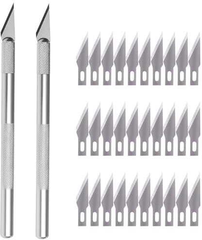 JRYXDS 2 Pezzi Cutter con 30 Lame Ricambio Cutter Crafts per Hobbistica Taglio Opere Stencil Lavori Artigianali di Utensili Fai da Te