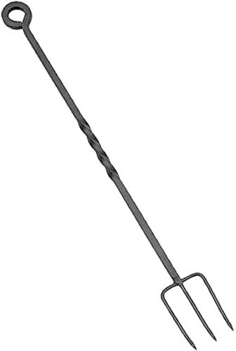Unibos Heavy Duty Long Fireside Toasting Fork | Premium Cast Iron with Black Finish | Log Burner & Open Fire Fork