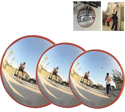 30cm Verkehrsspiegel Sicherheitsspiegel Überwachungsspiegel Panoramaspiegel Konvex Spiegel mit Wandhalterung, für Garage, Verkehr, Einfahrten, Hof