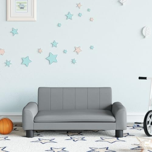 Festnight Kindersofa Kindercouch Stoff - Kinder Sofa für Kinderzimmer 70 x 45 x 30 cm - Kindermöbel - ​Farbe: Hellgrau