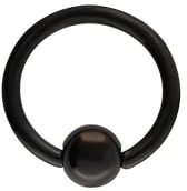 OTHER Piercing Klemmkugelring Captive Bead Ring Nasenpiercing Damen Herren Ohrpiercing Standard Lobe Helix Tragus Conch Ohr Schmuck Piercings Titan Schwarz 1,2x10x3 mm