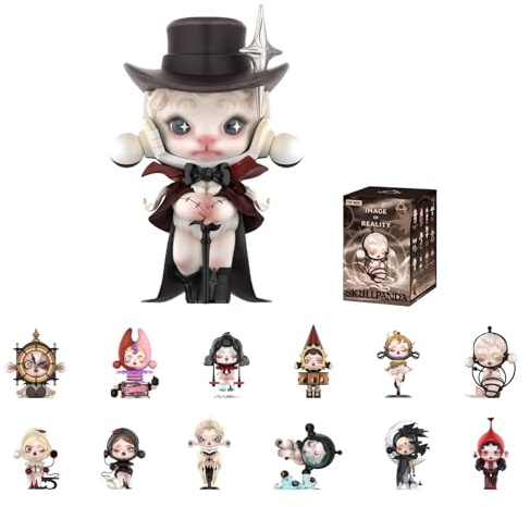 POP MART SKULLPANDA Image Of Reality Series Figures, SKULLPANDA Blind Box Figures, Random Design Action Figures Collectible Toys Home Decorations, Holiday Birthday Gifts for Girls and Boys, Single Box