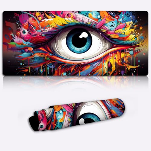 CHTXD Tapis de Clavier pour Souris Laser/Optique, Grand Tapis de Souris étendu (23,6 x 13,8 x 0,12 Pouces), Tapis de Souris de Joueur étendu
