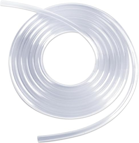 MUYYIKA Tuyau en silicone - Tuyau en caoutchouc transparent pour ménage, eau potable, tuyau en silicone flexible alimentaire industriel - 4mm ID x 6mm OD, épaisseur de paroi de 1mm