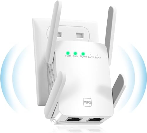 1200 Mbit/s WLAN Verstärker mit LAN anschluss,Ultraxtended AP-Modus/Repeater-Modus, Dual-Band,2.4Ghz+5G, Abdeckung bis zu 200 m²